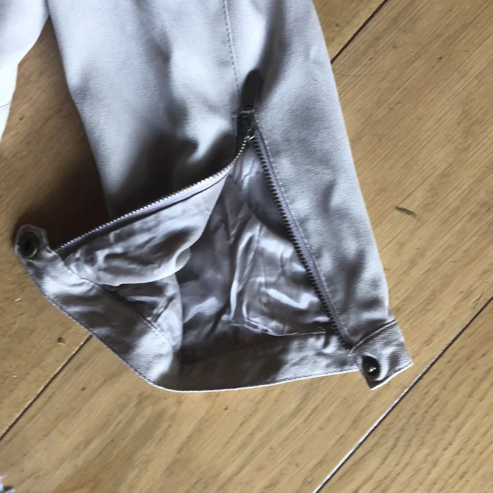 Silk will short waist motorcycle style jacket with zippers - Picture 9 of 12